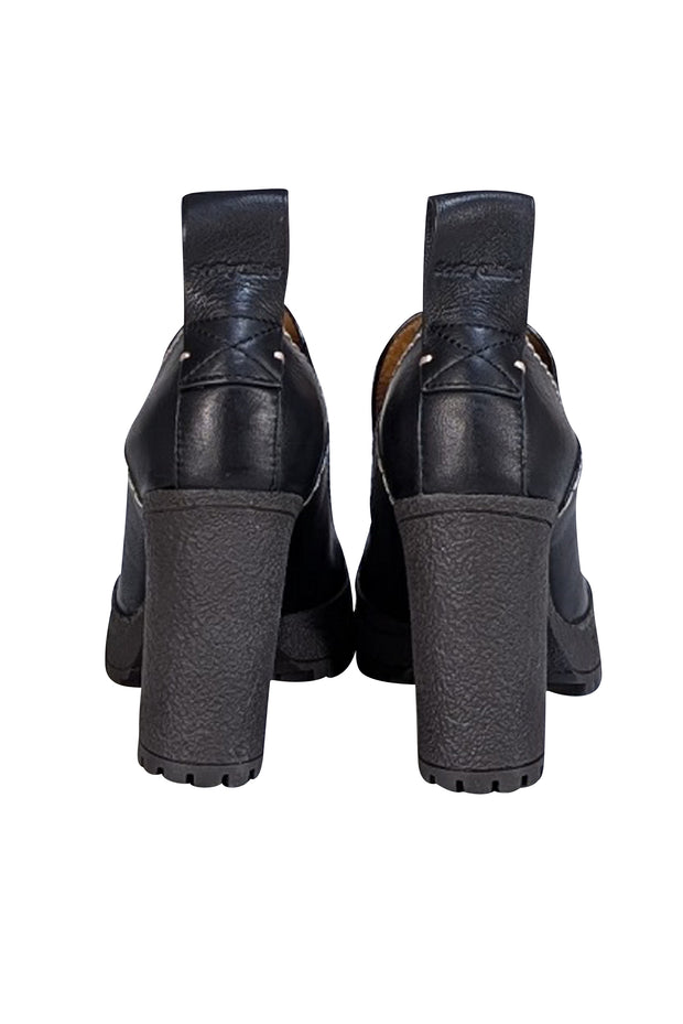 See by Chloe - Black Leather "Claudia" Platform Loafer Heels Sz 6