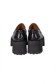 Marni - Black Croc Embossed Leather Platform Loafer Sz 9.5 - Current Boutique