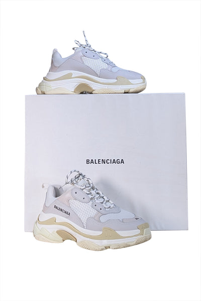 Balenciaga - White Resille Tess S Gomma Sneakers Sz 10