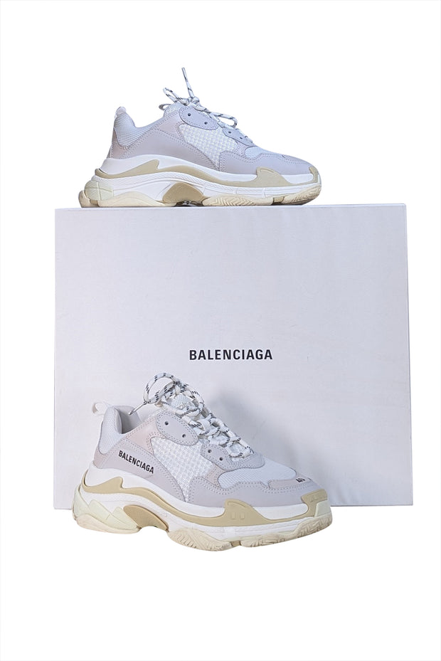 Balenciaga - White Resille Tess S Gomma Sneakers Sz 10