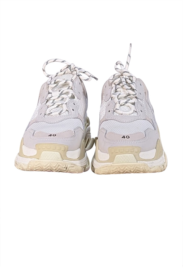 Balenciaga - White Resille Tess S Gomma Sneakers Sz 10