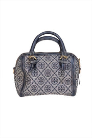 Tory Burch - Navy Monogram Canvas Mini Handbag - Current Boutique