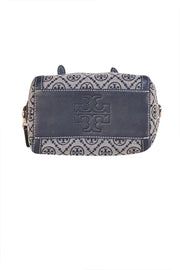 Tory Burch - Navy Monogram Canvas Mini Handbag - Current Boutique