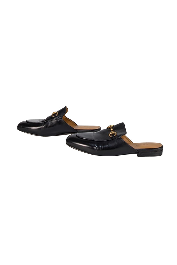 Gucci - Black Leather Mule Loafers Sz 6 - Current Boutique