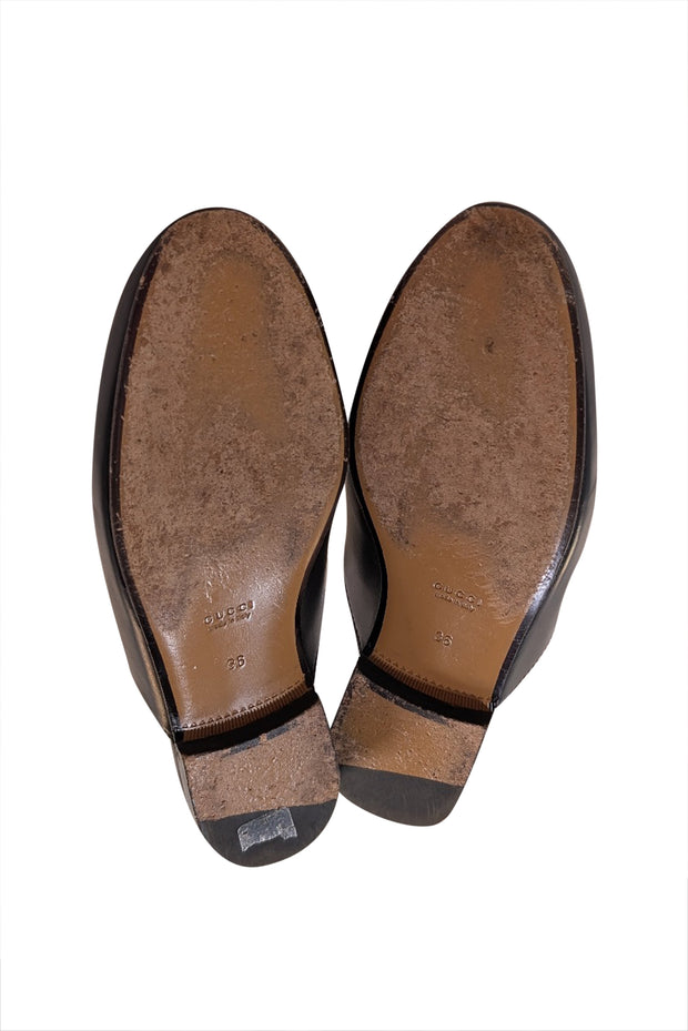Gucci - Black Leather Mule Loafers Sz 6 - Current Boutique