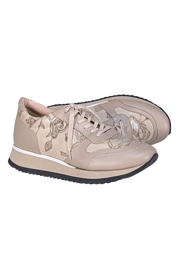 Cuoiera Fiorentina - Beige Leather Mimi Sneakers Sz 10 - Current Boutique