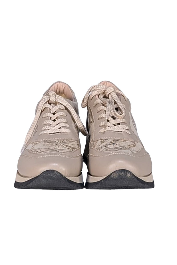Cuoiera Fiorentina - Beige Leather Mimi Sneakers Sz 10 - Current Boutique