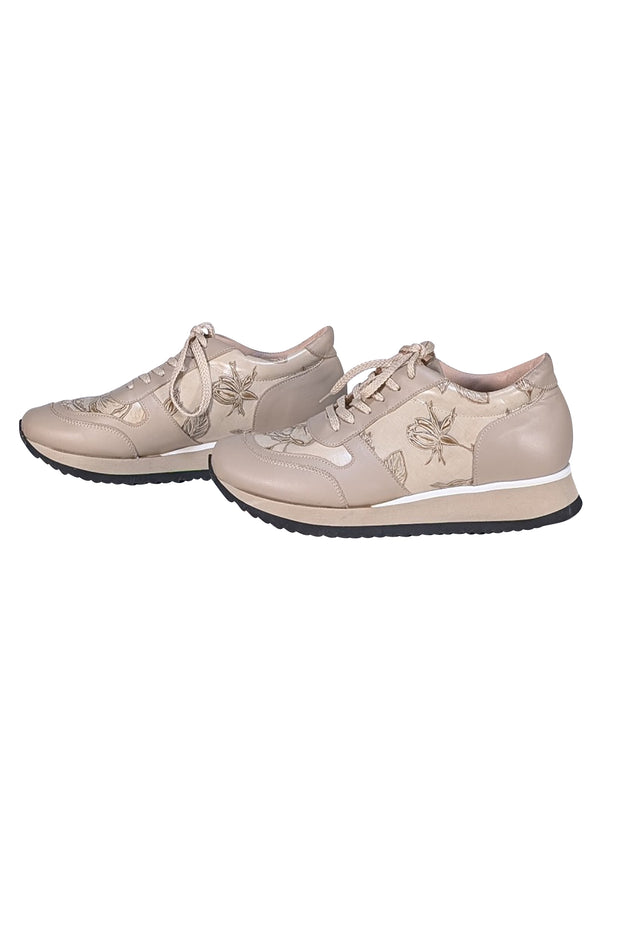 Cuoiera Fiorentina - Beige Leather Mimi Sneakers Sz 10 - Current Boutique