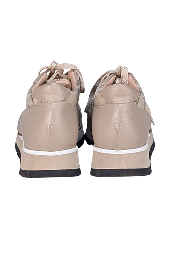 Cuoiera Fiorentina - Beige Leather Mimi Sneakers Sz 10 - Current Boutique