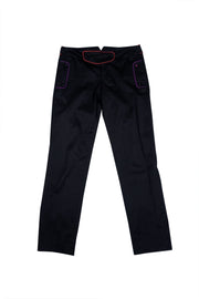 Gucci - Black w/ Purple & Red Trim Capri Pants Sz 2 - Current Boutique