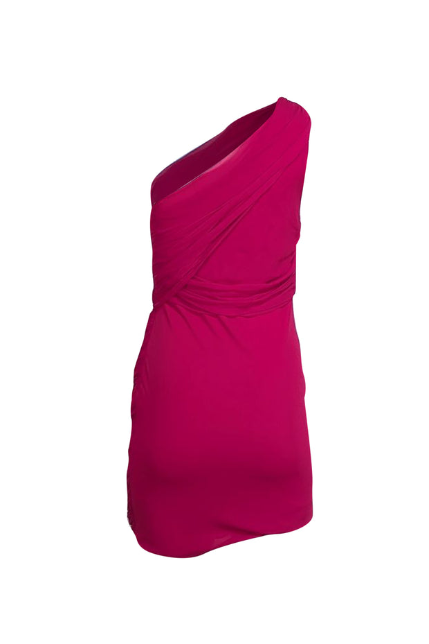 alice and olivia one shoulder drape dress ANJA ONE SHOULDER DRAPED MAXI DRESS in CORAL
