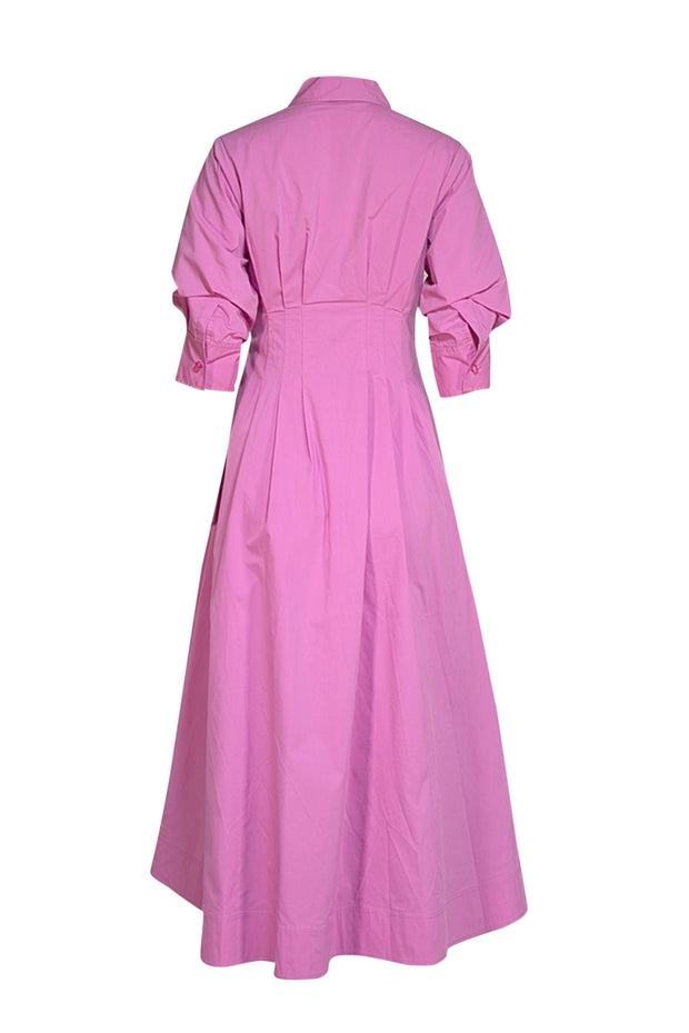 Jonathan Simkhai - Pink Cropped Sleeve Collared Button Down Maxi Dress Sz S