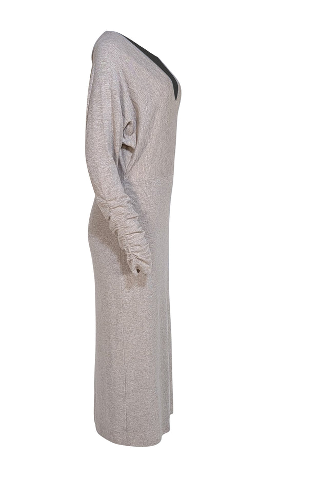 Reiss - Beige Wool Blend Jenna Sweater Dress Sz L - Current Boutique