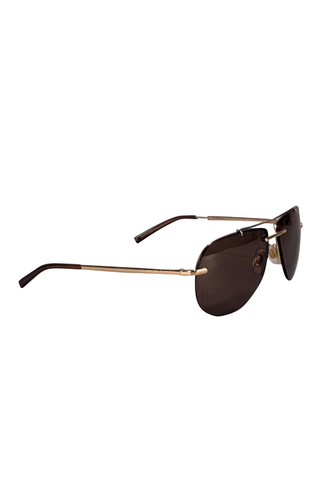 Dolce & Gabbana - Brown & Gold Frameless Aviator Sunglasses  display picture 2