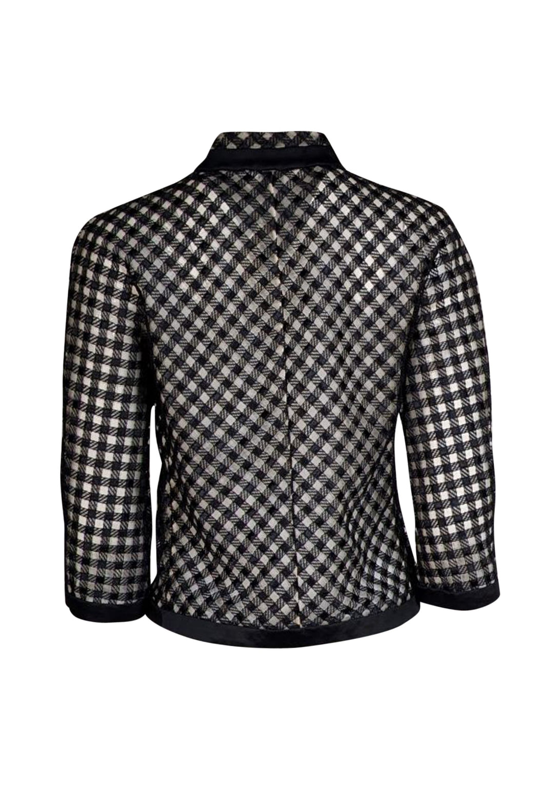 Armani Collezioni - Black Woven Lace Overylay 3/4 Sleeve Jacket Sz