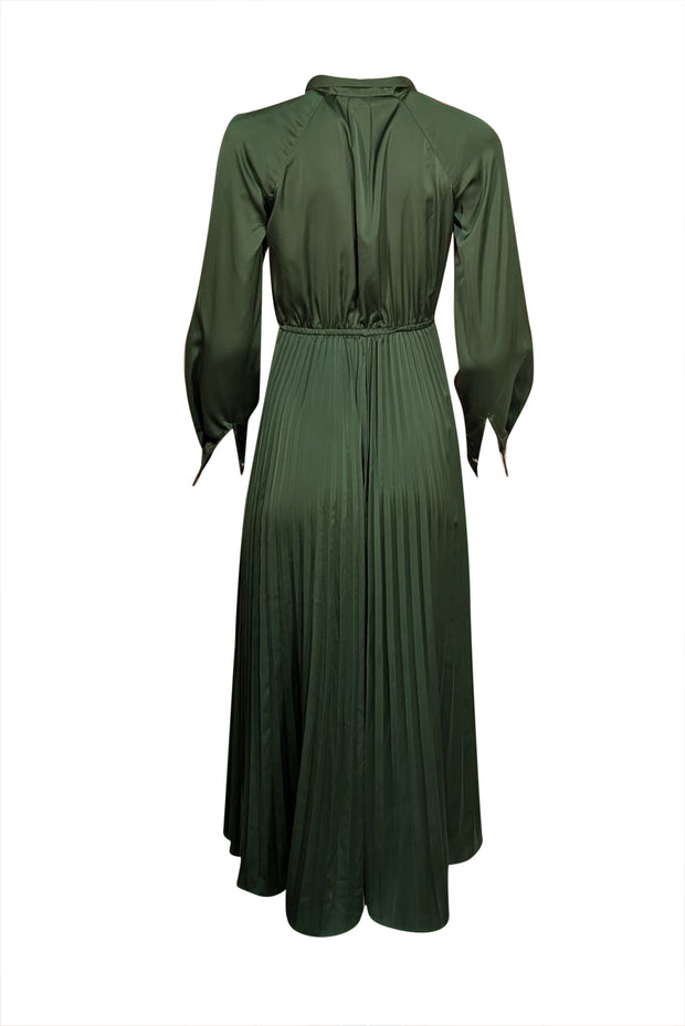 self portrait green satin dress self-portrait Size 2 – Current Boutique CSIT_Verde