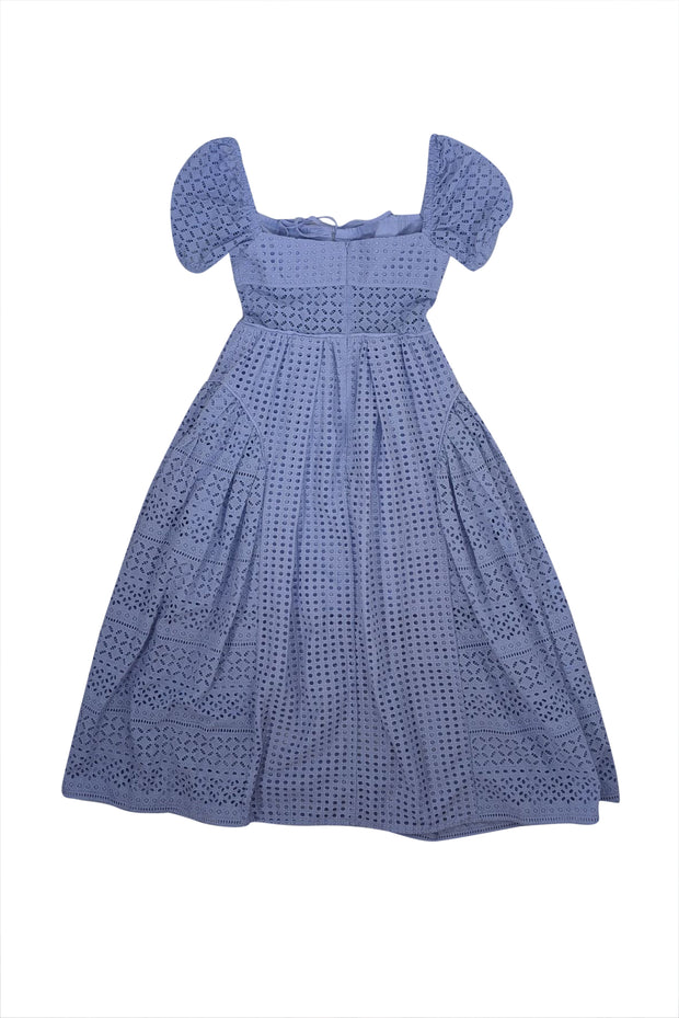 lilac cotton broderie anglaise midi dress Self-Portrait