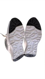 Alexander McQueen - White Silver Larry Sneakers Sz 8.5 - Current Boutique