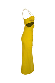 Nicholas - Chartreuse Fitted Maxi Dress w/Cutouts Sz S - Current Boutique