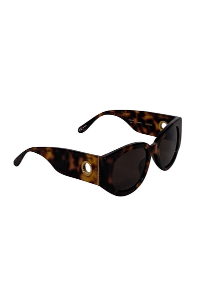 Linda Farrow - Brown Tortoise Shell Print "Debbie" Sunglasses