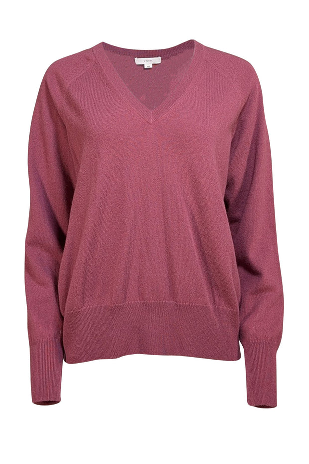 Vince - Raspberry Purple Wool & Cashmere Blend Sweater Sz M - Current Boutique