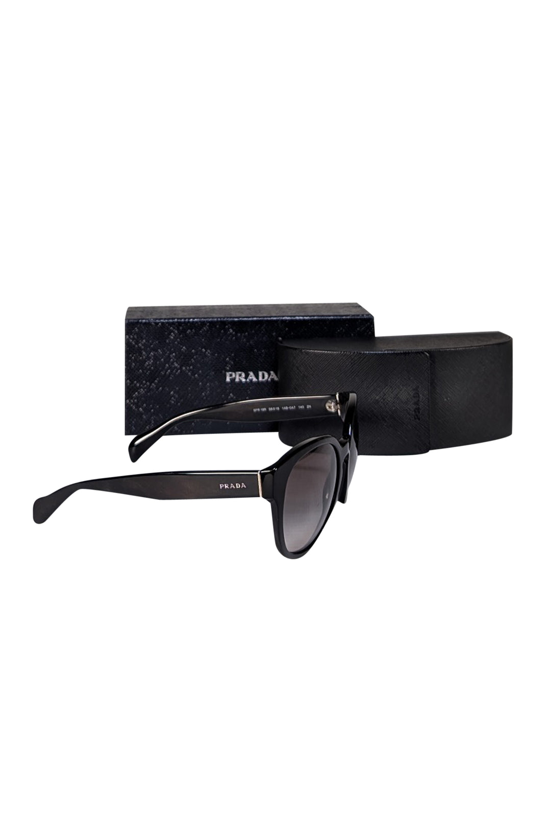 Prada Black Oversized Round Sunglasses with Textured Case s-l400.jpg main image 2