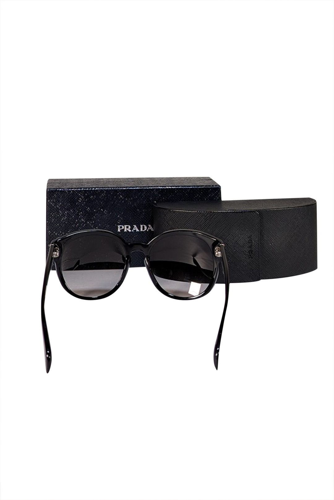 Prada Black Gloss Oversized Round Sunglasses Prada Sunglasses Swirl Baroque Round Black PR27NS SPR 27N  main image 3