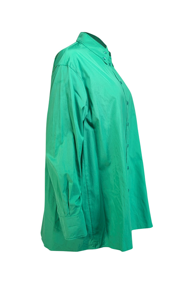 Akris - Green Cotton Button Up Shirt Sz 8