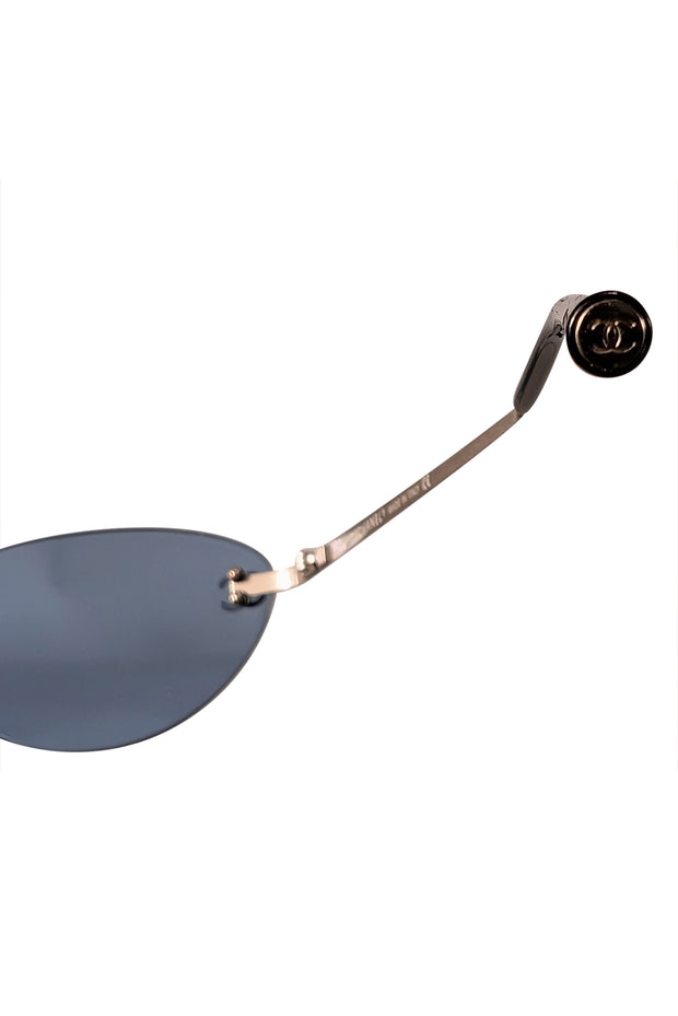 Chanel - Blue Lens Frameless Vintage Sunglasses - Current Boutique
