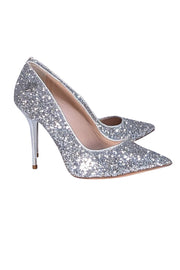 John Galliano - Silver Sequin Pointed Toe Pumps Sz 9.5 - Current Boutique
