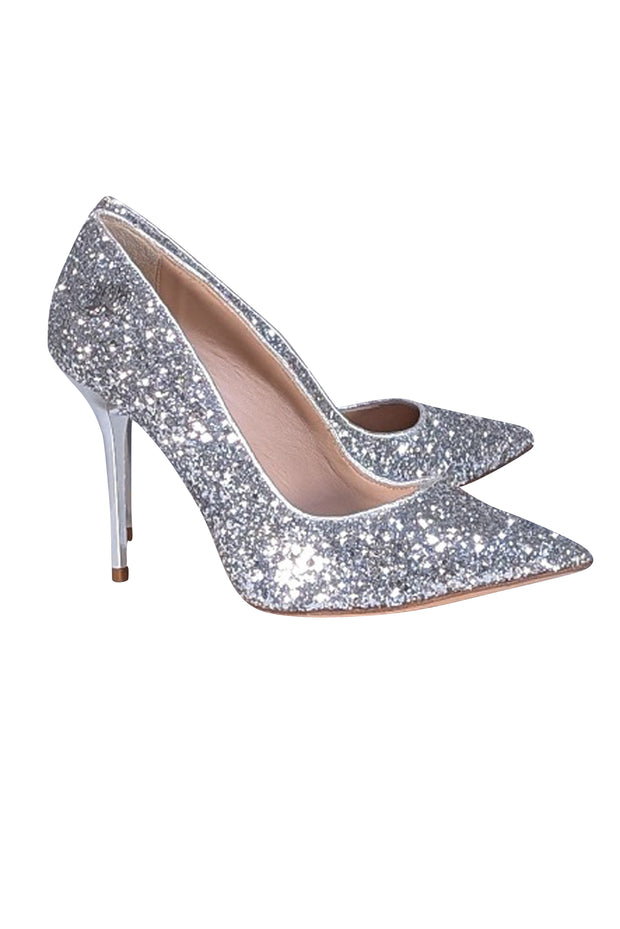 John Galliano - Silver Sequin Pointed Toe Pumps Sz 9.5 - Current Boutique