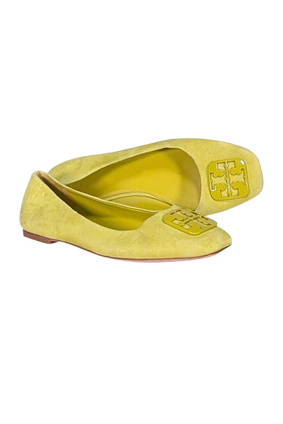 Tory Burch - Green Suede Flats Sz 9 - Current Boutique
