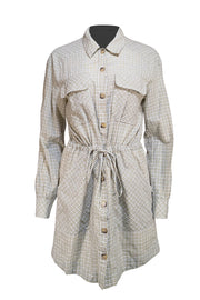 Veronica Beard - Green and White Plaid "Alyse" Dress Sz M - Current Boutique