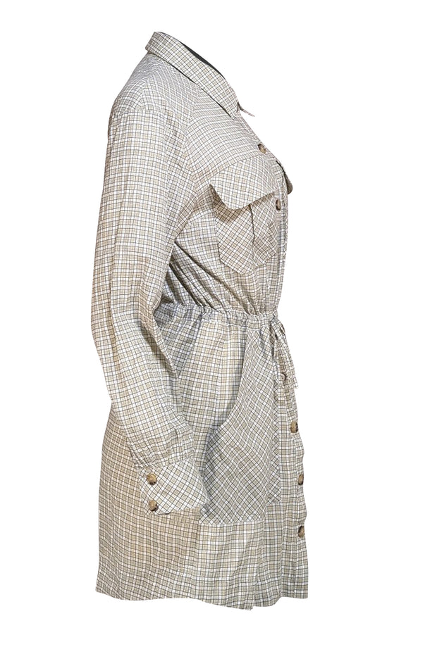 Veronica Beard - Green and White Plaid "Alyse" Dress Sz M - Current Boutique