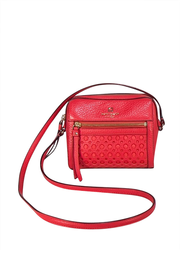 Kate Spade - Dark Coral Perforated Crossbody Bag