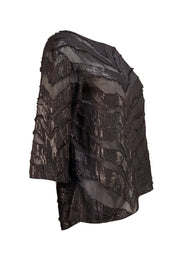 IRO - Black Metallic Stripe Top Sz 4 - Current Boutique