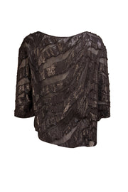 IRO - Black Metallic Stripe Top Sz 4 - Current Boutique