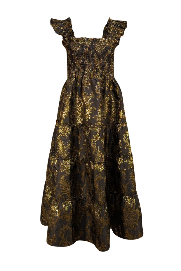 Hill House - Black & Gold "Moody Bird Brocade" Nap Dress Sz S Hill House - Black & Gold "Moody Bird Brocade" Nap Dress Sz S