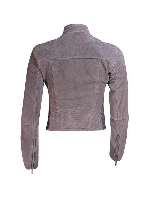 Club Monaco - Grey Goat Leather Suede Moto Jacket Sz XS - Current Boutique