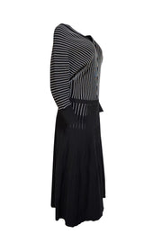 Hugo Boss - Black & White Striped Knit "Fonika" Dress Sz XL - Current Boutique