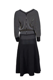 Hugo Boss - Black & White Striped Knit "Fonika" Dress Sz XL - Current Boutique