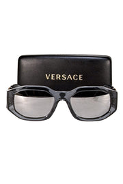 Versace - Blue Translucent w/ Gold Logo Sunglasses - Current Boutique