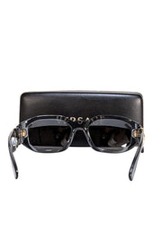 Versace - Blue Translucent w/ Gold Logo Sunglasses - Current Boutique