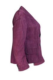 Akris Punto - Plum Suede Blazer Sz 10 - Current Boutique