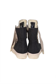 Rick Owens - Black Canvas High Top "Porterville Jumbo-Laced" Sneakers Sz 5 - Current Boutique