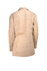 Balmain - Beige Belt Closure Blazer Sz M - Current Boutique