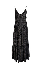 Rebecca Minkoff - Black Crushed Velvet Sleeveless Midi Dress Sz S