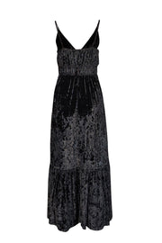 Rebecca Minkoff - Black Crushed Velvet Sleeveless Midi Dress Sz S