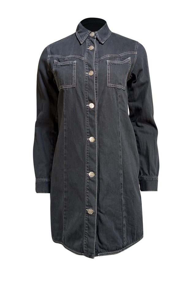 ganni denim shirt dress Ganni - Mid Blue Vintage Denim Shirt Dress