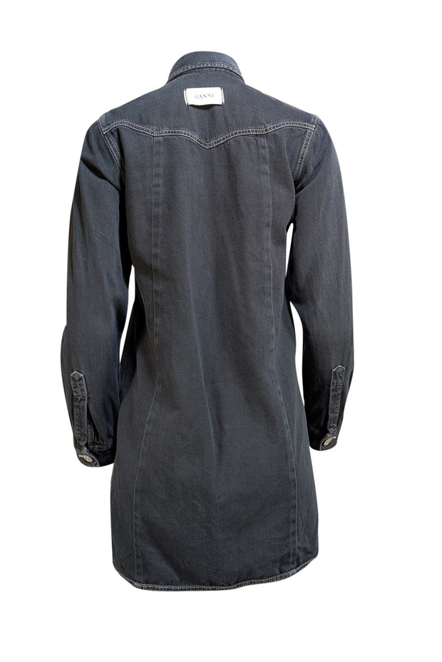 ganni black denim dress Black Denim dress | GANNI
